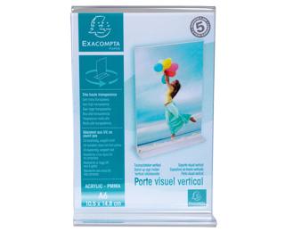 Porte-visuel droit vertical A6 - Cristal