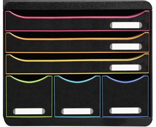 Module de classement Storebox 6 tiroirs Black Office - Noir/arlequin