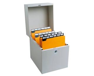 Boîte à fiches Metalib - Classement de 500 fiches verticales - 148x105mm à 150x105mm 