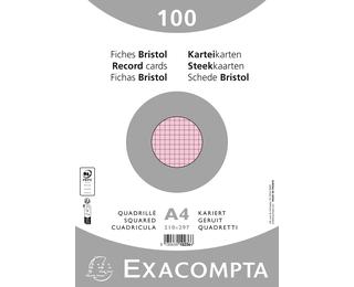 Paquet 100 fiches sous film - bristol quadrillé 5x5 non perforé 210x297mm 