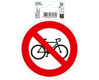 Panneau PP adhésif antidérapant Vélos interdits 10cm 