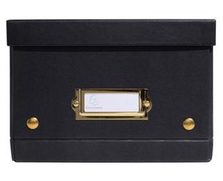 Boîte de rangement à plat carton 20x26x15cm Néo Déco - Noir