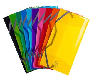 IDERAMA® PP Elastomap met 3 kleppen - envelop formaat 23.5x12cm - Geassorteerd