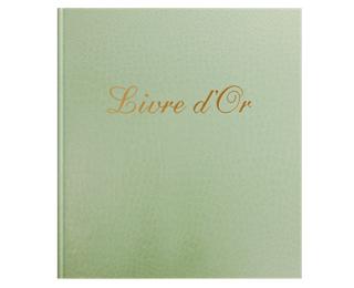 Livre d'or 140 pages tranche or Prestige - Vert turquoise
