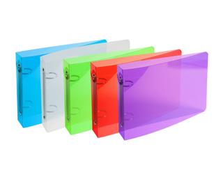 Classeur pour fiches bristol 125x200 2 anneaux 25mm polypropylène Crystal colours 