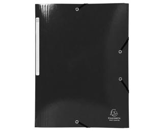 Sammelmappe A4, 3 Klappen, Gummizugverschluss, Maxi Capacity, Colorspan-Karton 425g, für DIN A4, Iderama - Schwarz