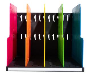 Clasificador vertical MODULOTOP, 5 separadores, documentos A4 o A4+, tamaño: 30x28,8x25,5 cm - ECOBlack 