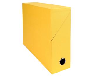 Scatola per progetti dorso 90mm cartoncino tellato - 25,5x34cm - Giallo