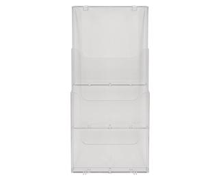 Distributeur de prospectus vertical 3 compartiments A4 - Cristal