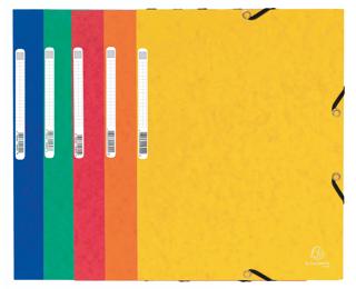 3-flap folder with elastic straps 355 gsm hard glazed mottled pressboard - A4 size - Assorted colours