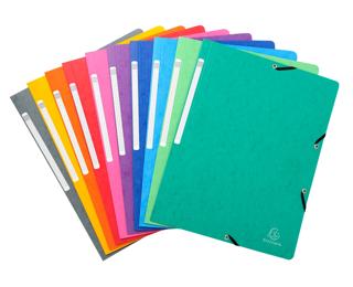 Chemise à élastique sans rabat carte lustrée 400gm2 - A4 - Couleurs assorties