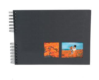 Wirebound album 50 pages Black 32x22cm MILANO 
