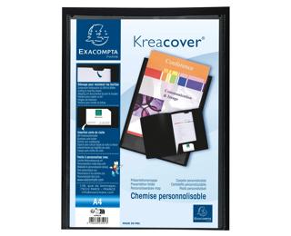 Präsentationsmappe aus PP, für Format DIN A4, Kreacover - Schwarz