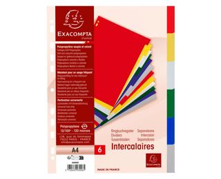 Intercalaires polypropylène souple 6 positions - A4 