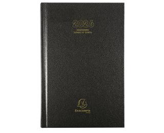 Agenda de bureau Couronne Euro et cents 11 x 17 cm Journalier Janvier à décembre 2026 - Noir