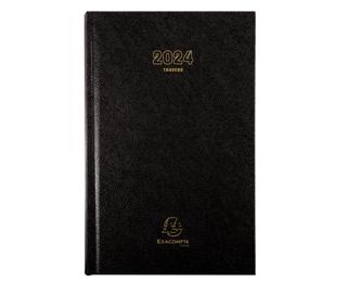 Agenda de bureau Carré Travers 13,5 x 21 cm Journalier Janvier à Décembre 2024 - Noir