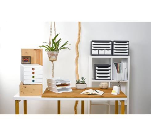 Boîte à Tiroirs Helit 4 Tiroirs Format A4 – Polypropylène Incassable – 21,2x26,2x33 Cm – Design Fleurs Sauvages