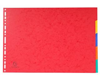 Exacompta 400gsm Pressboard Dividers A3 5Part - Assorted colours