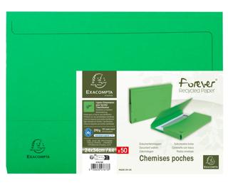 Paquet de 50 chemises poche coloris vifs Forever® - 24x34cm - Vert vif