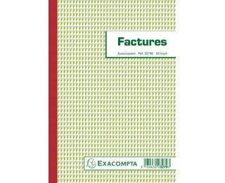Manifold Factures avec mention TVA 21x14,8cm 50 feuillets tripli autocopiants