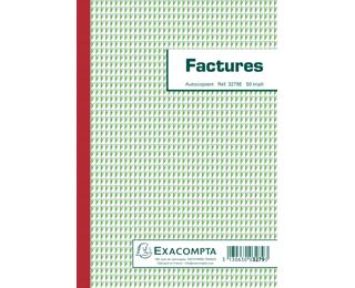 Manifold Factures avec mention TVA 21x14,8cm 50 feuillets tripli autocopiants