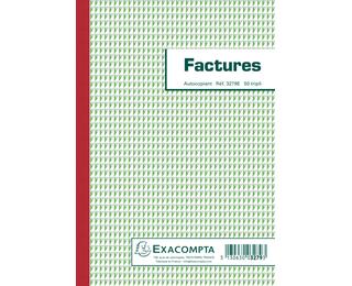 Manifold Factures avec mention TVA 21x14,8cm 50 feuillets tripli autocopiants