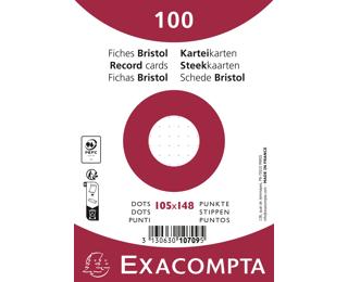Pk100 record cards 105x148 dots white 