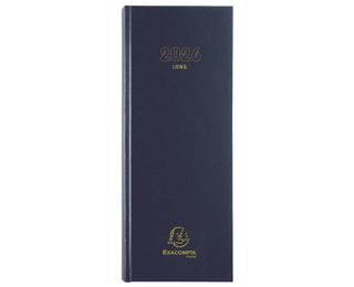 Agenda de bureau Long Euro et cents 13,5 x 32,1 cm Journalier Janvier à décembre 2026 - Couleurs assorties