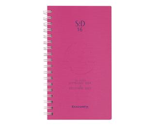 Agenda de poche SAD 16S Linicolor 9 x 16 cm Semainier Septembre 2024 à Décembre 2025 - 16 mois - Rose