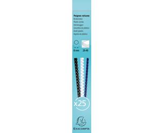 Boite 25 reliures spirales plastique 8mm 