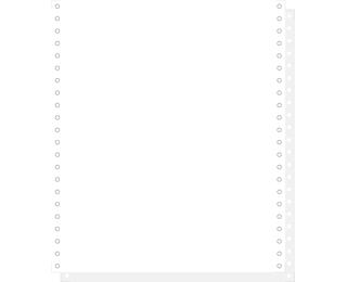 "1000 feuilles de listing autocopiantes blanc 240x11"" 2plis Bandes Caroll Détachables" - Blanc