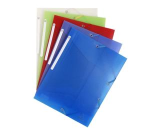 Sammelmappe A4 PP, 3 Klappen und Gummizugverschluss, 24x32 cm für DIN A4, Chromaline - Farben sortiert