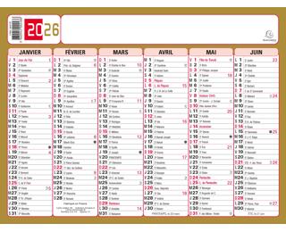 Calendrier Tricolore 13 x 17 cm Semestriel 2026 