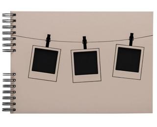 Fotoalbum mit Spiralbindung, 50 schwarze Seiten, 32x22 cm, Polaroid - Rosa