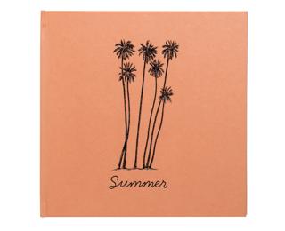 Fotoalbum 30 Seiten/15 Blatt schwarz, 25x25 cm, Summertime - Orange