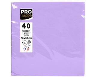 40 Micro-Embossed Wadding Napkins 38x38 - Lilac