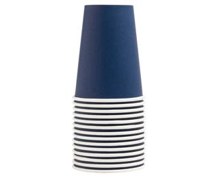 15 Gobelets en carton, 20 cl - Bleu marine