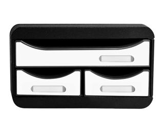 SMALL-BOX mit 3 Schubladen, Glossy - Weiß glossy