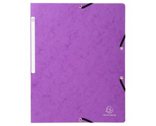 Eckspannmappe mit Gummizug ohne Klappen, Colorspan-Karton 400g, für Format DIN A4 - Violett