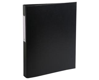 Ringbuch A4, fester Karton PP kaschiert, 2 Ringe 25mm rund, Rückenbreite 40mm, 32x25,5cm für DIN A4 - Schwarz