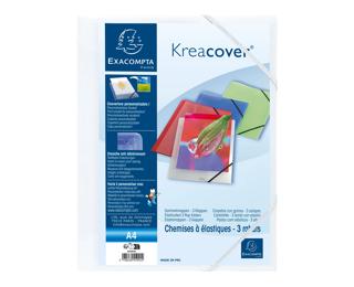 Chemise à élastiques 3 rabats polypropylène opaque Krea Cover - A4 