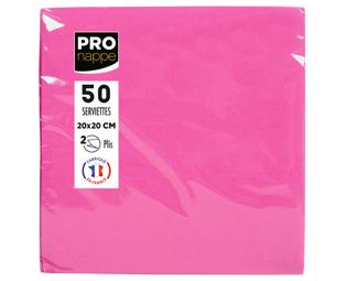 Paquet de 50 serviettes cocktail micro-gaufrées ouate 2 plis - 20x20 cm
