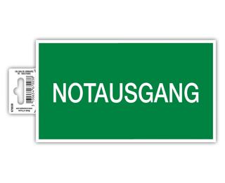 Hinweisschild selbstklebend, Notausgang, 20 cm