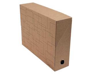 Transferbox 25x33cm, Rückenbreite 90mm, Eterneco - Braun geometrische Motive
