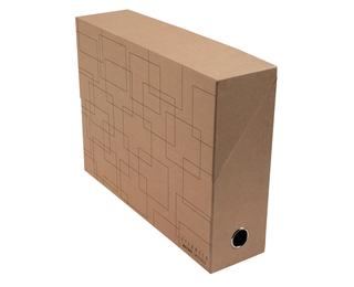 Transferbox 25x33cm, Rückenbreite 90mm, Eterneco - Braun geometrische Motive