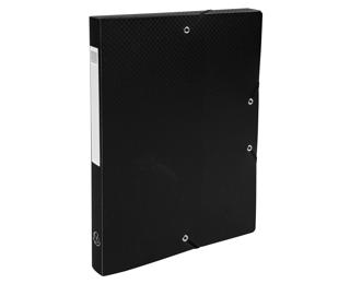 Archivbox aus PP 700µ blickdicht, Rücken 25mm, 25x33cm für DIN A4 - Schwarz