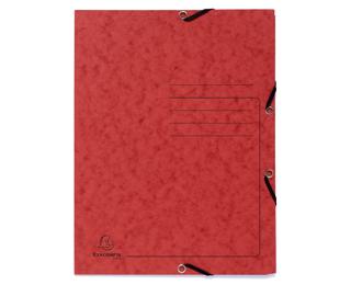 Chemise à élastique 3 rabats carte lustrée 355gm2 - A4 - Rouge