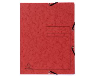 Chemise à élastique 3 rabats carte lustrée 355gm2 - A4 - Rouge