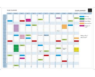 Magnetische jaarplanning - Engelse teksten - Wit