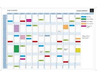 Exaplanner Yearly Dry Cleaning Board